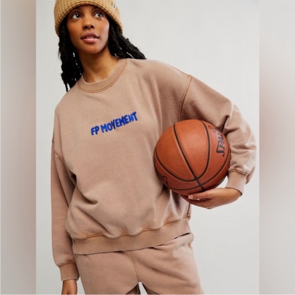 Free People All Star Embroidered Pullover in Twig Combo
